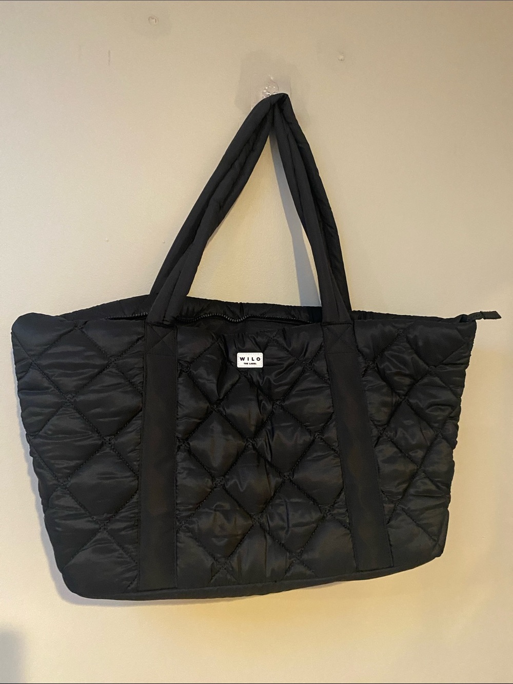 Wilo Quilted Black Tote Bag - Spacious Women's Shoulder Bag